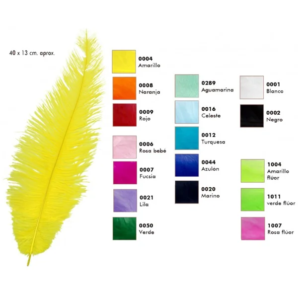 Pluma de Avestruz Long Chick 40x13cm