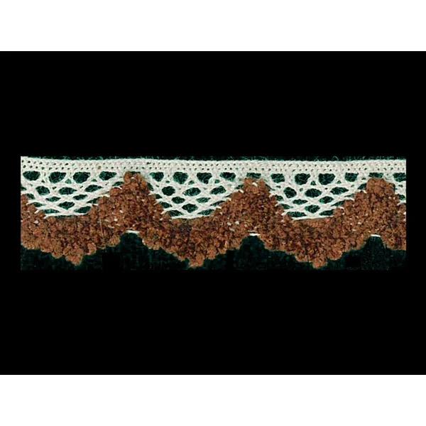 Puntilla de Hilo Beige con Ondas Chenilla en colores 2cm