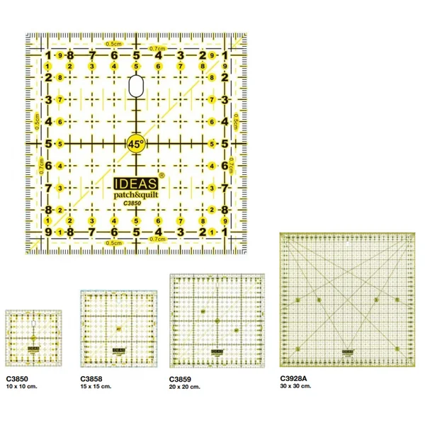Regla Cuadrada Patchwork: Metacrilato Transparente - Imagen 2