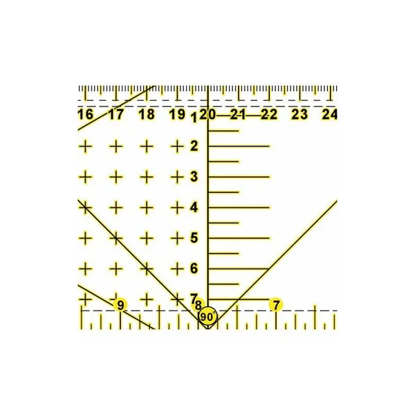 Regla rectangular para patchwork en centímetros y pulgadas - Imagen 3