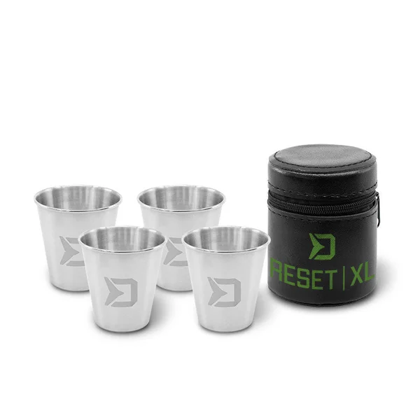 RESET - Set de Vasos de Acero Inoxidable Shot - 70ml - Con Estuche