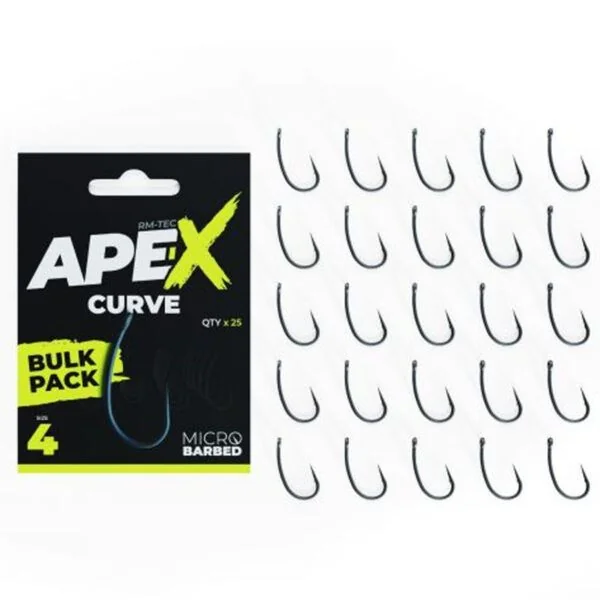 RidgeMonkey Pack 25uds Ape-X Curve Barbed Bulk Nº4