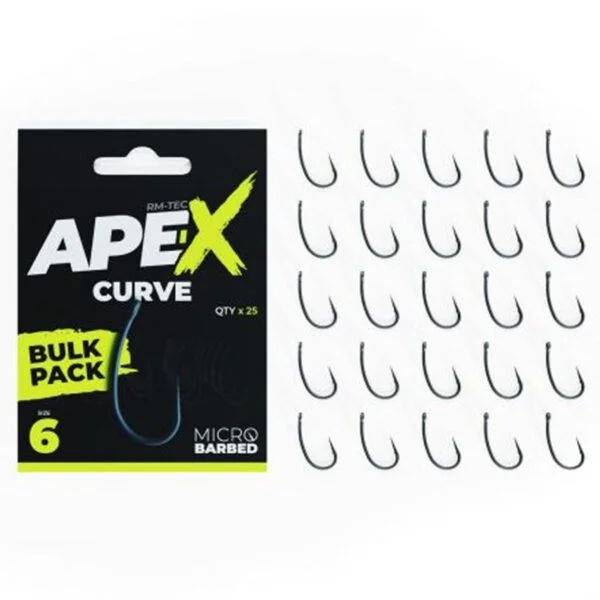 RidgeMonkey Pack 25uds Ape-X Curve Barbed Bulk Nº6