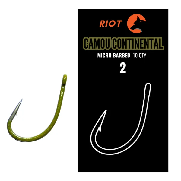 Riot Camou Continental Micro Barbed Size 2 10uds - Imagen 2