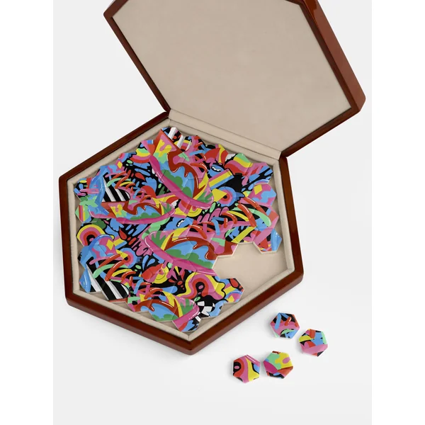 Rompecabezas hexagonal de cerámica personalizado - Imagen 3