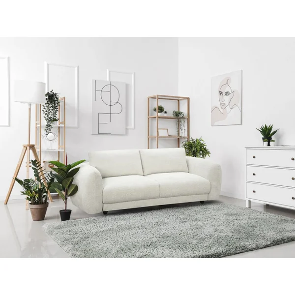"Saint Germain S" Chenille Stof Rechte Bank - 3 Zits - Beige - Imagen 2