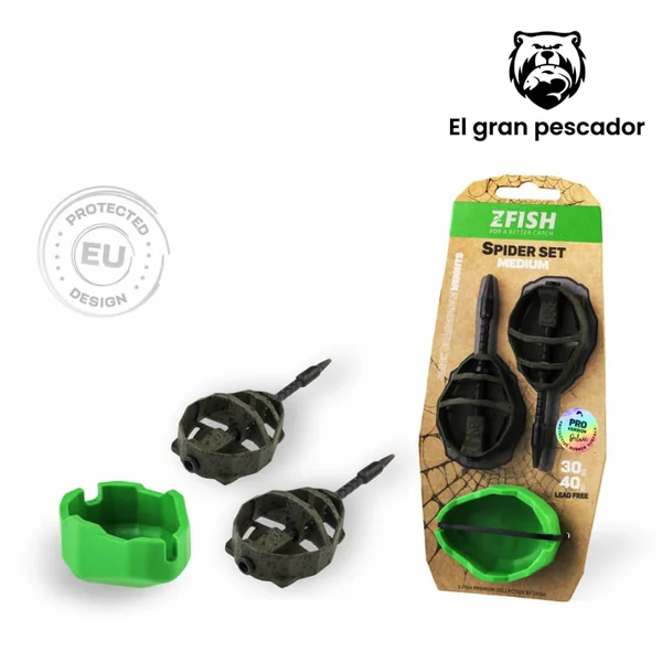 Set 2 Cebadores + Molde Method Zfish Spider Medium 40-50gr