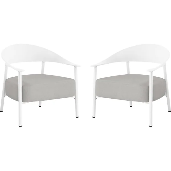 Set van 2 "Céora" tuinstoelen van kunststof en metaal - Wit