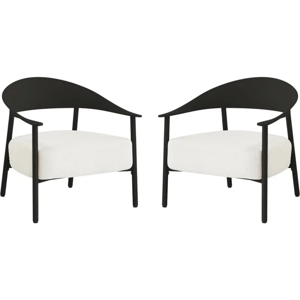 Set van 2 "Céora" tuinstoelen van kunststof en metaal - Zwart