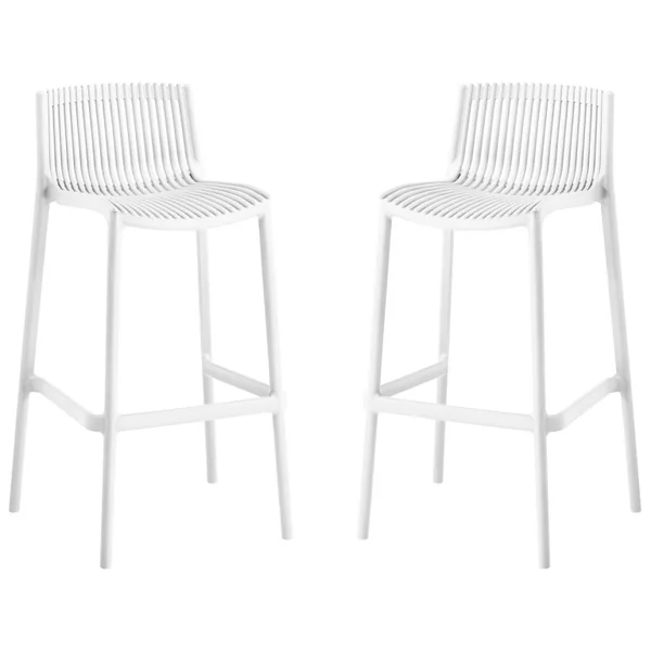 Set van 2 "Néora" kunststof stapelstoelen - Wit