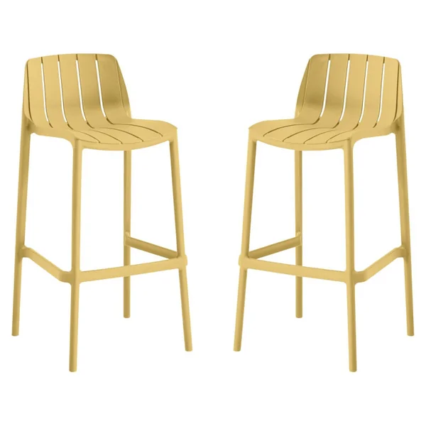 Set van 2 "Vaena" stapelbare tuinstoelen - Geel