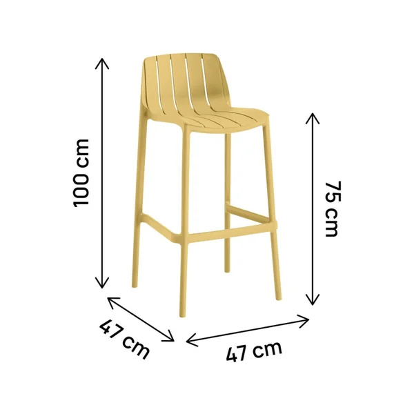 Set van 2 "Vaena" stapelbare tuinstoelen - Geel - Imagen 3