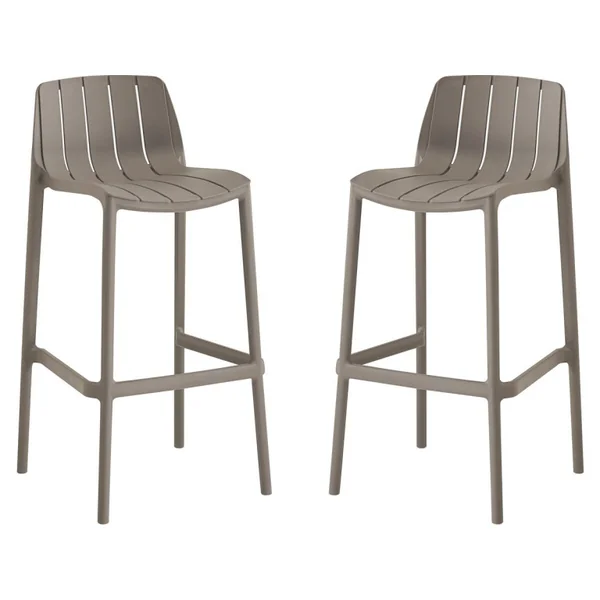 Set van 2 "Vaena" stapelbare tuinstoelen - Taupe