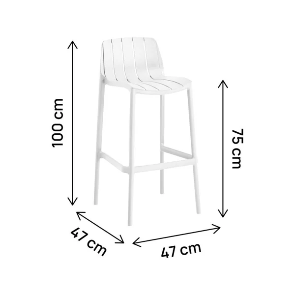 Set van 2 "Vaena" stapelbare tuinstoelen - Wit - Imagen 3
