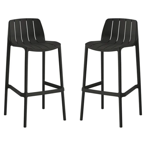 Set van 2 "Vaena" stapelbare tuinstoelen - Zwart