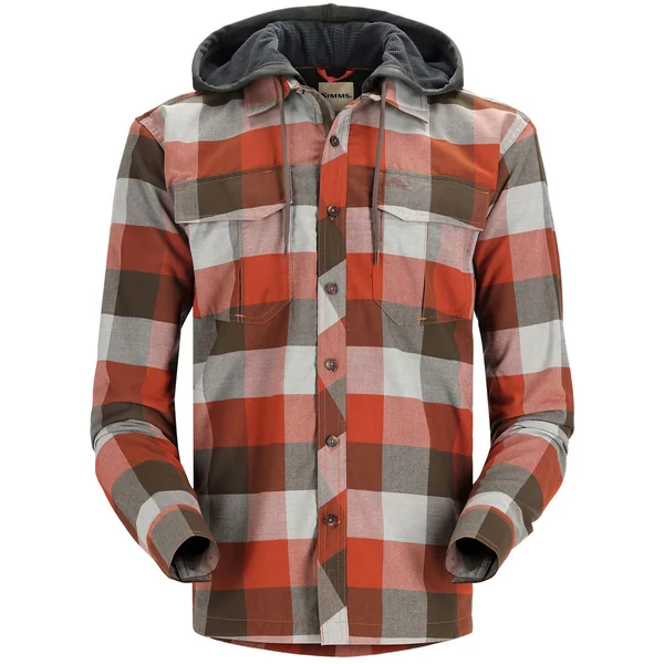 Simms Coldweather Sudadera con capucha cuadros búfalo arcilla