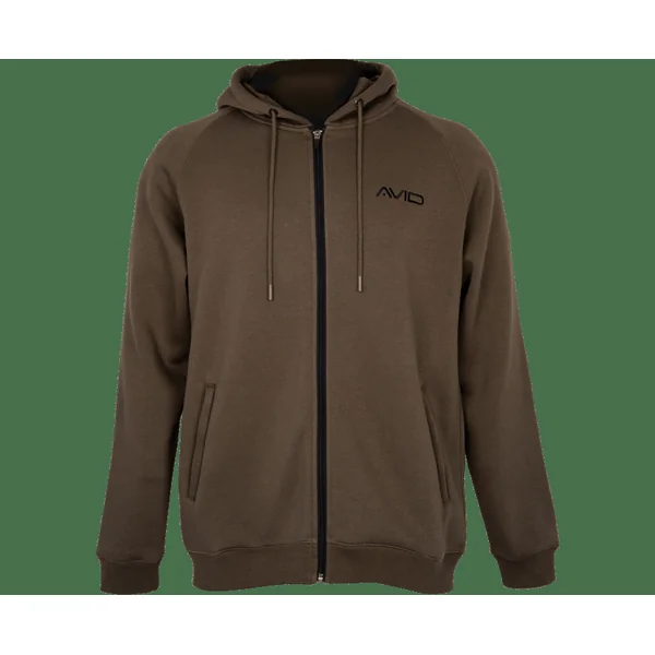 Sudadera con capucha con cremallera completa - Marrón