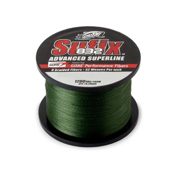 SUFIXJ TRENZADO 1200 YD 80LB / LO-VIS VERDE
