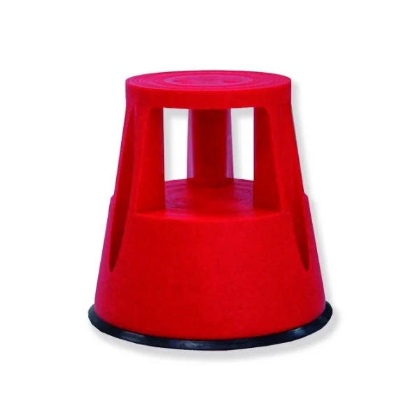 TABURETE DE RESINA CON RUEDAS ROJO GAYNER