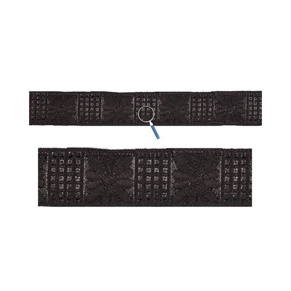 Tapacosturas Flor/Cuadros de 3.5 cm - Negro