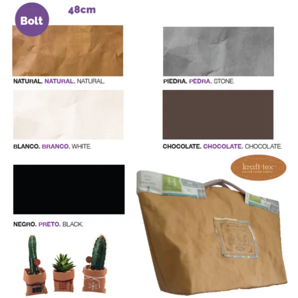 Tejido Kraft Tex Bolt - Tela con Aspecto de Cartón