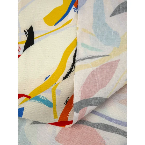 Tela de algodón y cáñamo con estampado de sarga - Imagen 4