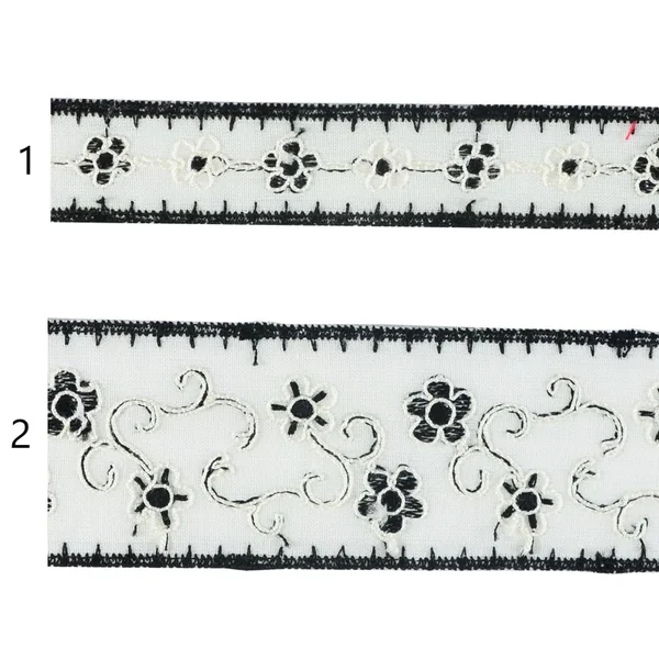 Tira bordada blanco/negro PC22-9