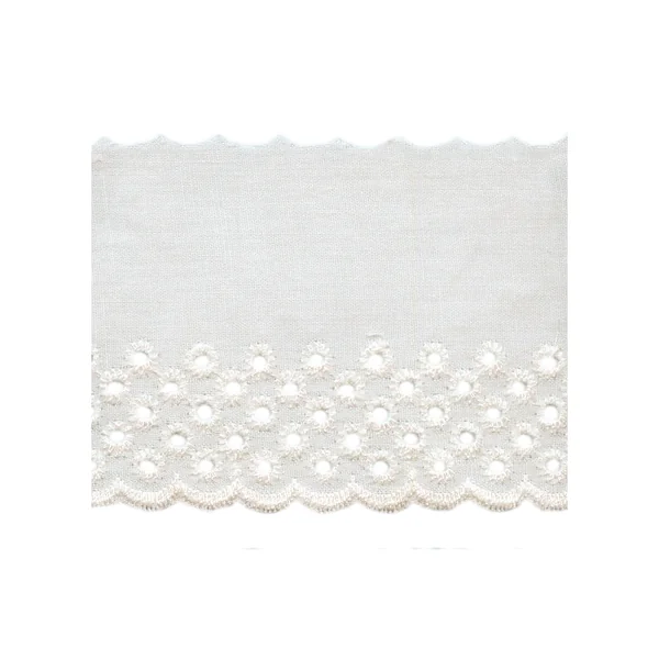 Tira bordada círculos beige 5 cm