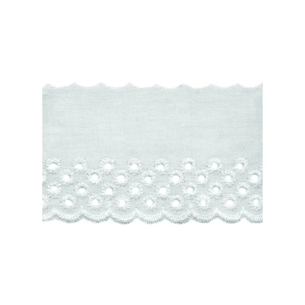 Tira bordada círculos blanca 4,5 cm