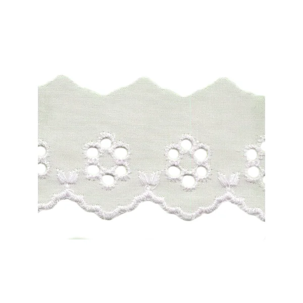 Tira bordada flores beige 4 cm
