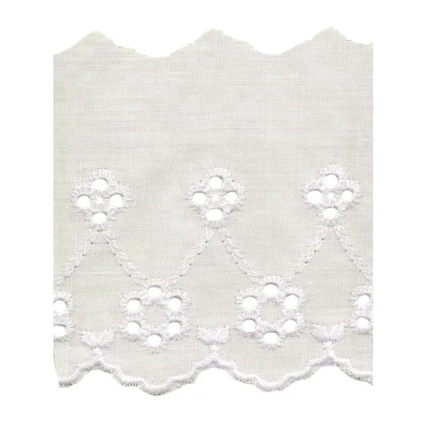 Tira bordada flores beige 8 cm