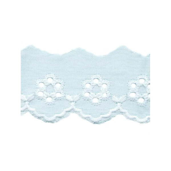 Tira bordada flores blanca 4 cm