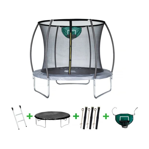 Trampoline met "jumper" net - Ø 4.88 m - Grijs