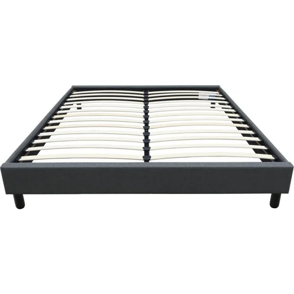 Tweepersoonsbed bedframe bed "Andy" stof - 160 x 200 cm - Grijs antraciet