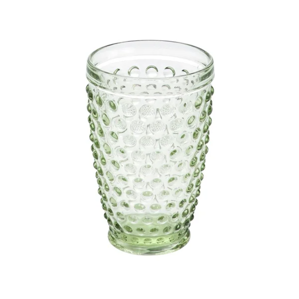 Vasos Martha Stewart Glass Hobnail Goblet Drinkware Color Green 420ml