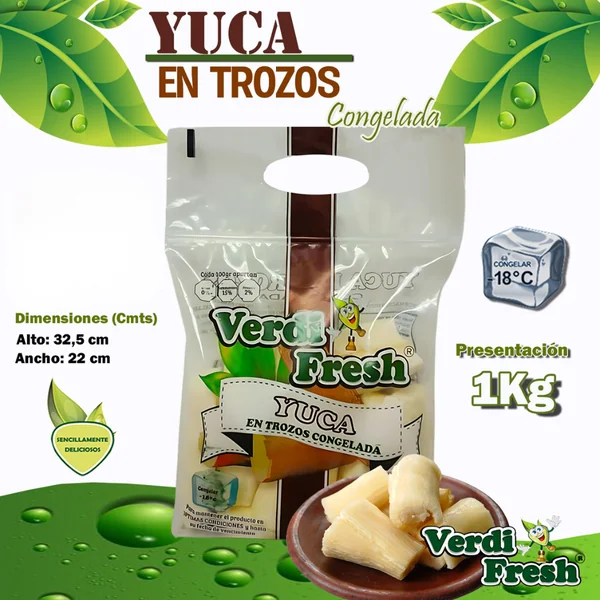 Verdi Fresh Yuca Congelada 1 Kilo - Imagen 2