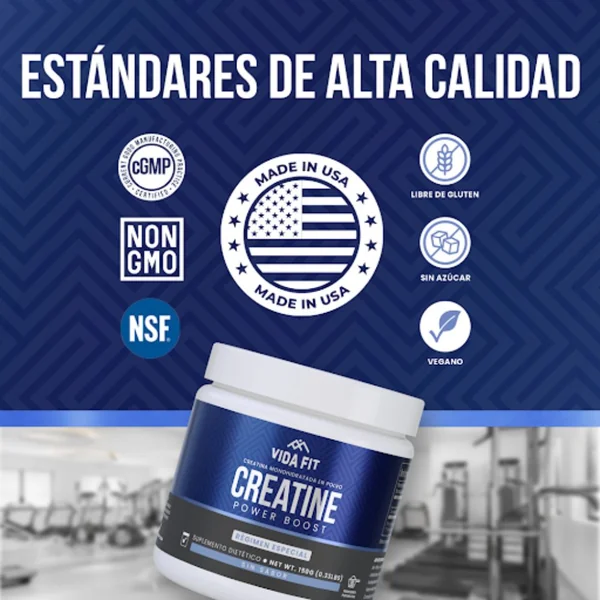 Vida Fit Creatine Power Boost Sin Sabor 300gr - Imagen 3