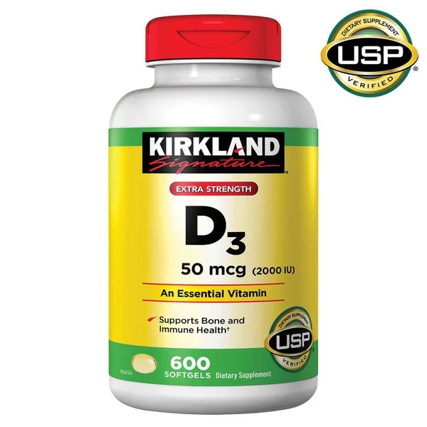 Vitamina D3 Kirkland 50mcg 600 Softgels