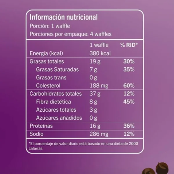Waffit Waffles Chocolate 4 Und 550g - Imagen 2