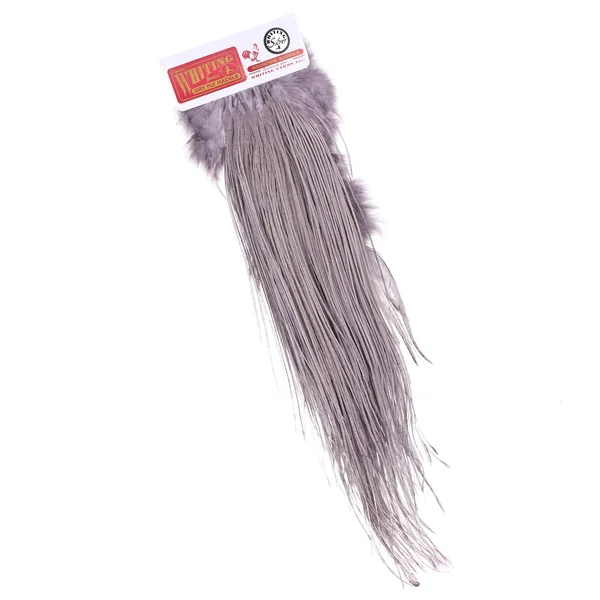 Whiting Mosca Seca Hackle Rooster Silver Saddle Silla de montar