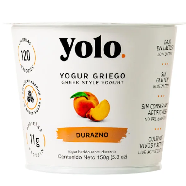 Yogurt Griego Yolo Durazno 150 gr