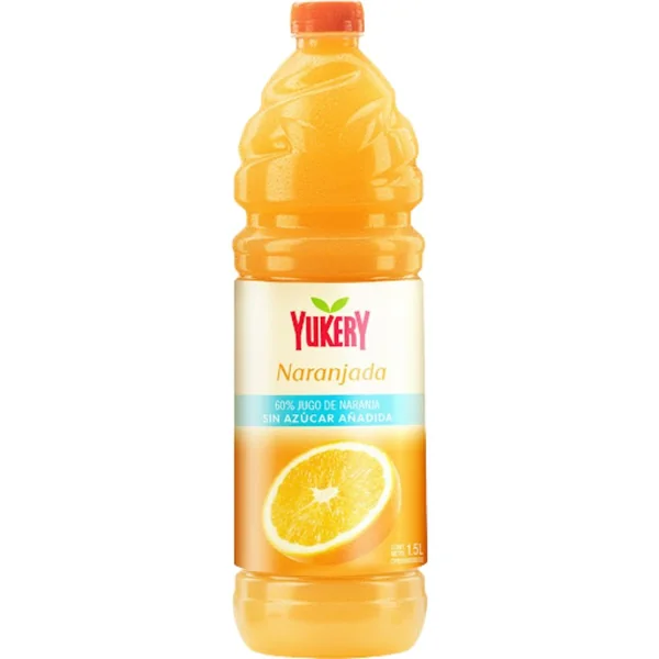 Yukery Jugo Naranja Sin Azucar 1.5 Ltros