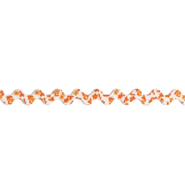 Zig Zag Flores Naranjas 15mm
