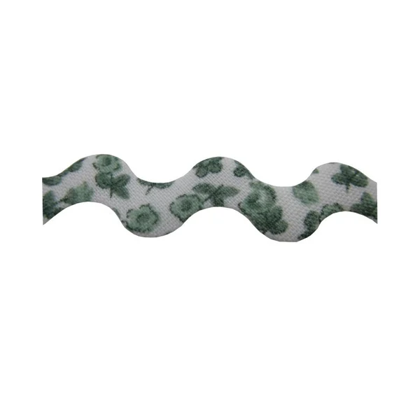Zig zag flores verde seco 15 mm