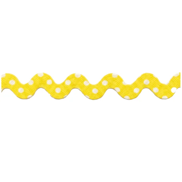 Zig zag lunares amarillo/blanco 1,6 cm